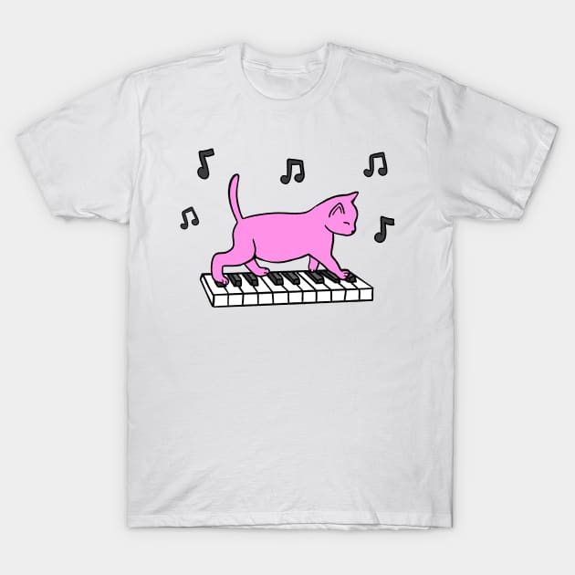 Piano Cat T-Shirt by Kelly Louise Art